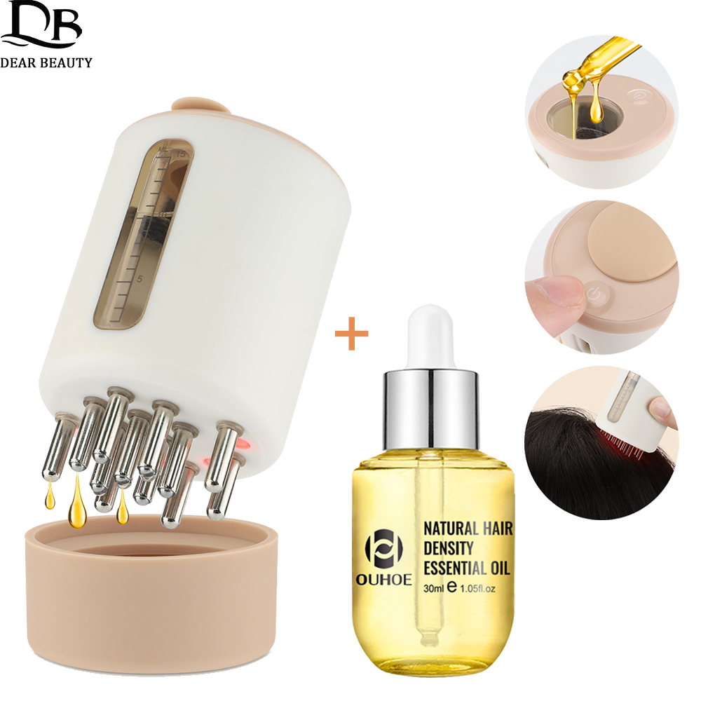 Hair Growth Serum Oil - Electric Vibration Head Massage Comb +